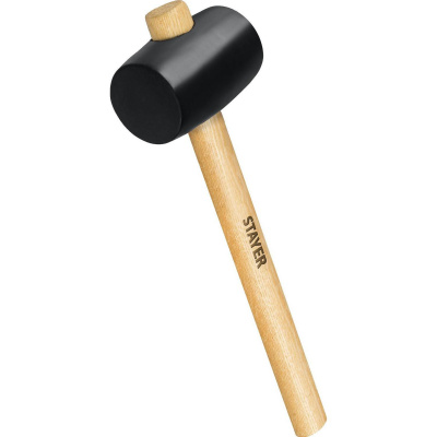 STAYER  225г Чёрная резиновая киянка с деревянной рукояткой {20505-40}