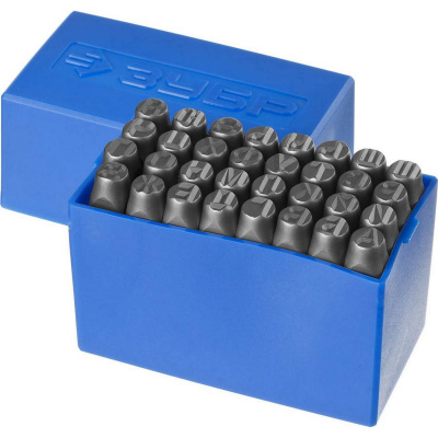 Клейма ЗУБР буквенные кириллица, шрифт 8мм {21503-08_z01}