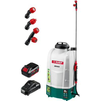 ЗУБР 15 л бак, 1 АКБ (4Ач), 5 кг  опрыскиватель аккумуляторный, Li-Ion 18В {ОПЛ-15-41}
