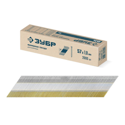 ЗУБР  DA34 57 х 1.8 мм, финишные гвозди, калибр 15GA, 2000 шт {305397-57}