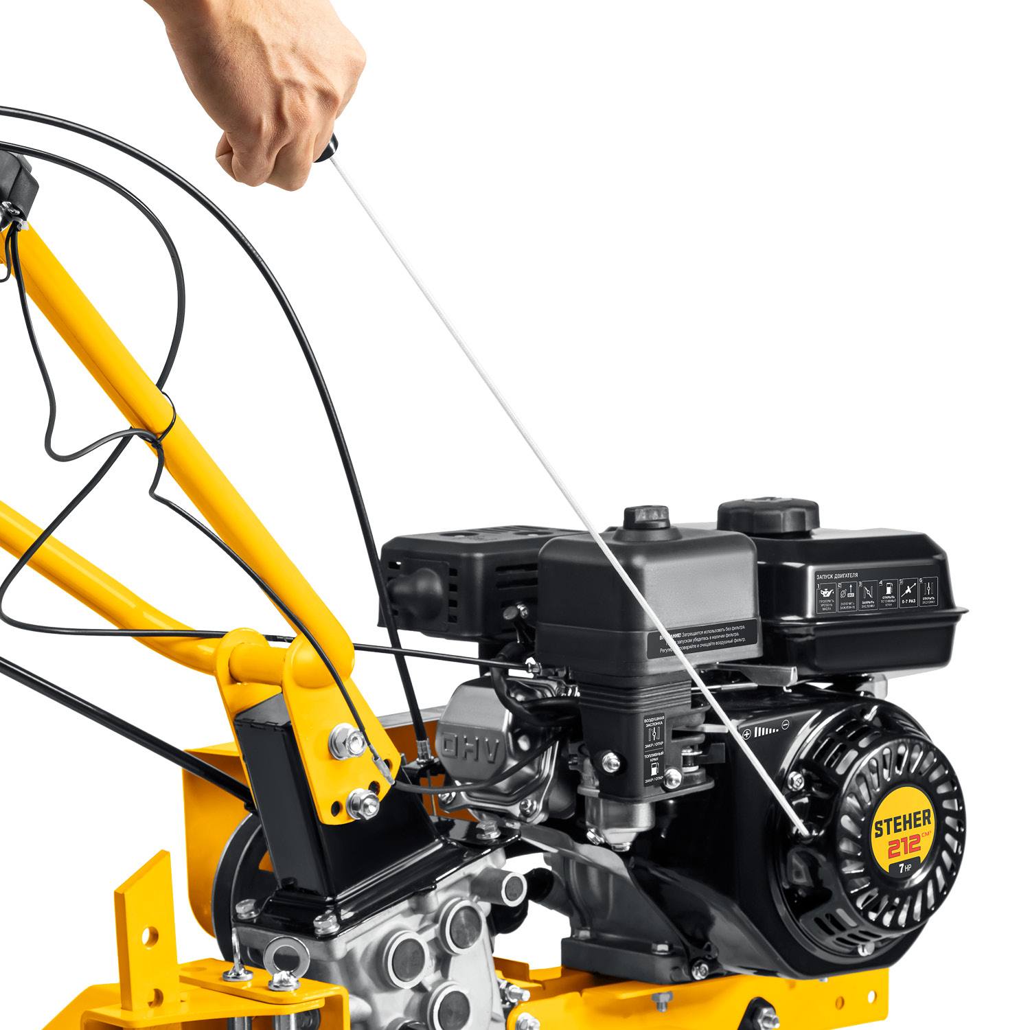 Бензиновый мотоблок STEHER, 7 л.с., без колес {GT-300 L}