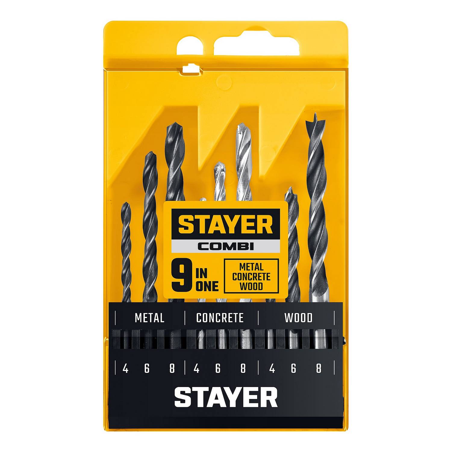 STAYER  Combi 9 предметов, набор комбинированных сверл  {29720-H9_z01}