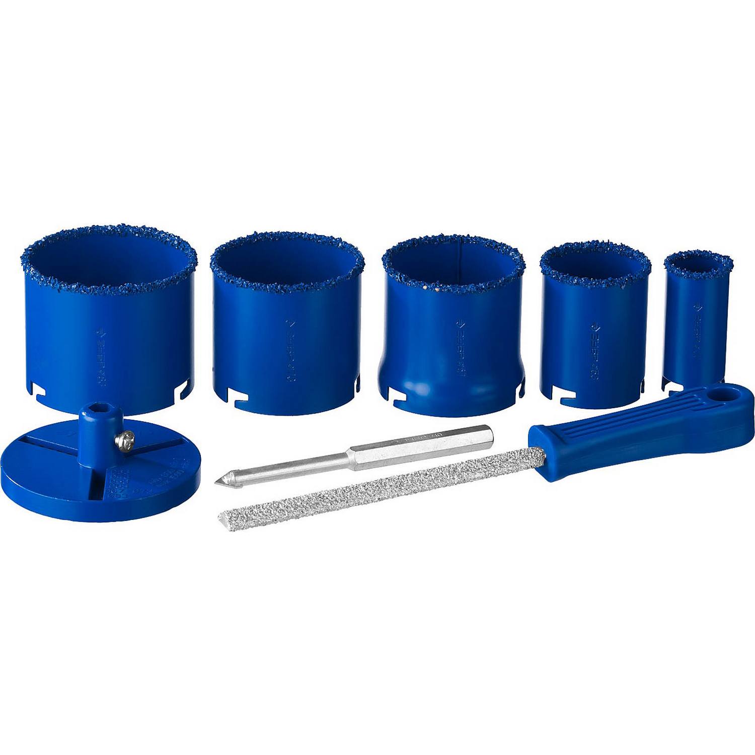 ЗУБР  8 шт, d 33, 53, 67, 73, 83 мм, карбид-вольфрамовое нанесение, набор кольцевых коронок, Профессионал (33350-H8)