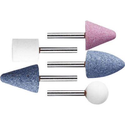 Набор STAYER "MASTER": Абразивные минишарошки-насадки для гравера и дрели, хвостовик d 3,2мм, 5 предм.