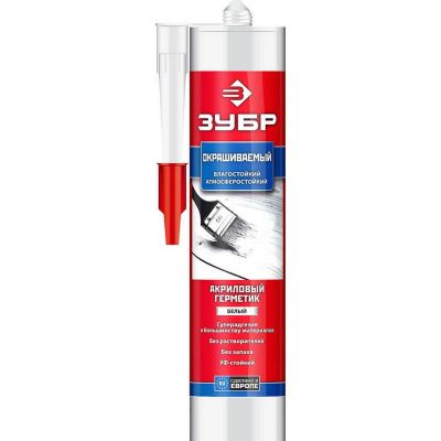Герметик акриловый ЗУБР белый, универсальный, 280мл {41231-0}