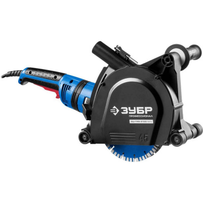 Штроборез (бороздодел), ЗУБР ЗШ-П45-2100 ПВТК, макс. глуб. 45 мм, 180 мм, подключ. пылесоса, плавный пуск, защита от перегрузки, 2100 Вт