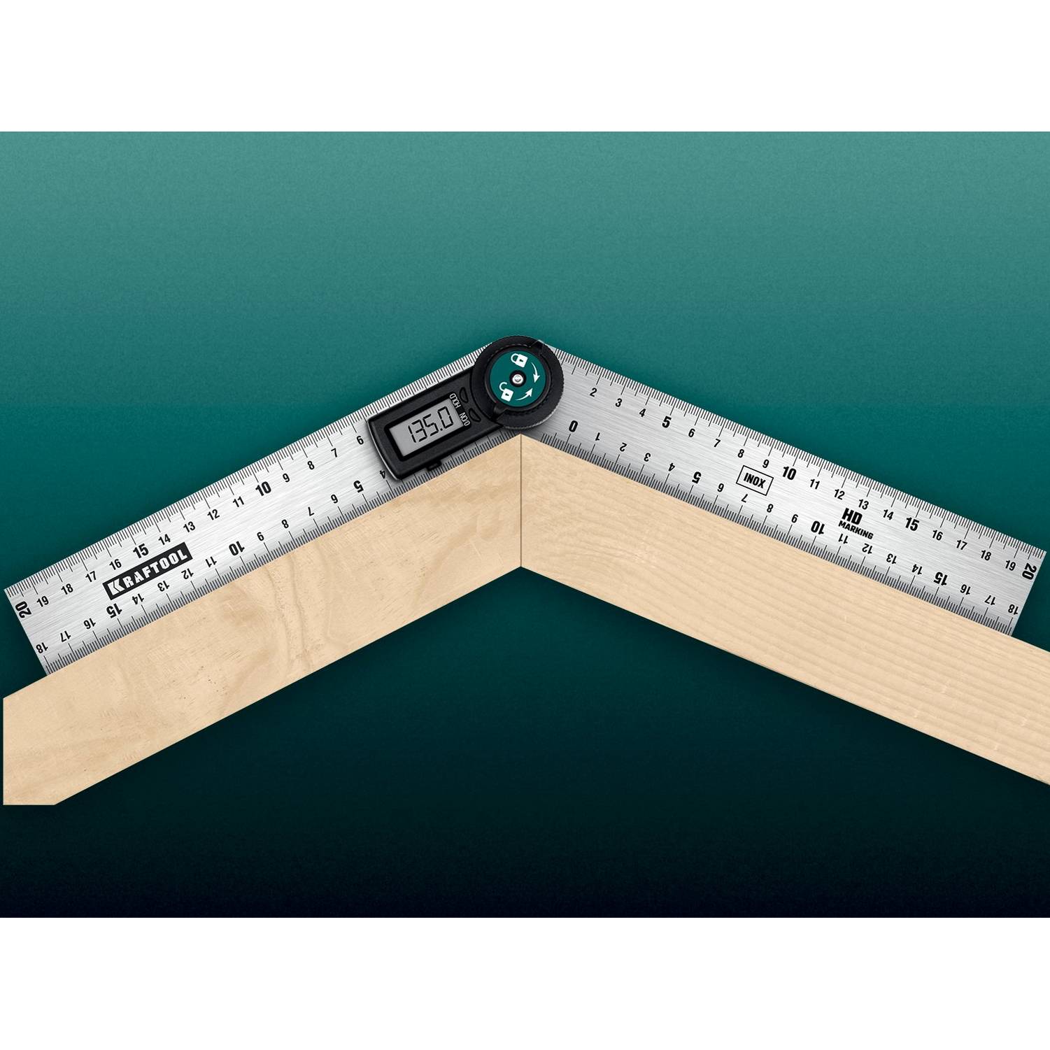 KRAFTOOL  DPM-20 200 мм, Электронный транспортир-угломер  {34682}