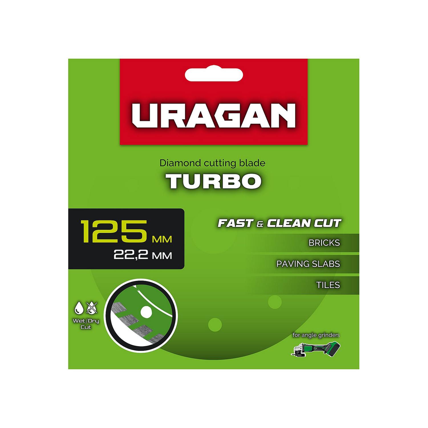 URAGAN  TURBO 125 мм, диск алмазный отрезной сегментированный {36706-125}