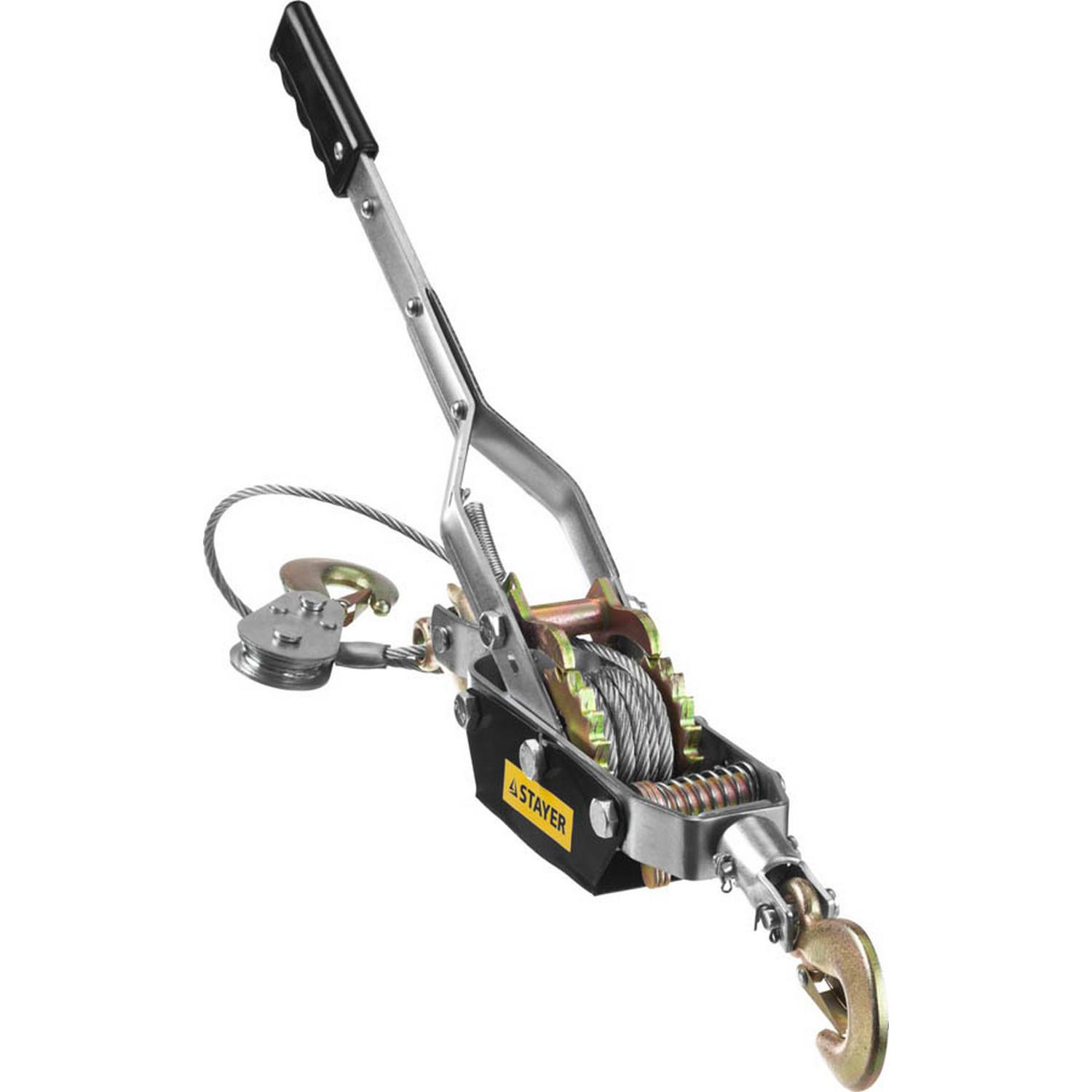 Лебедка STAYER "MAXPull" рычажная, тросовая, 4т/3м {4310-4}