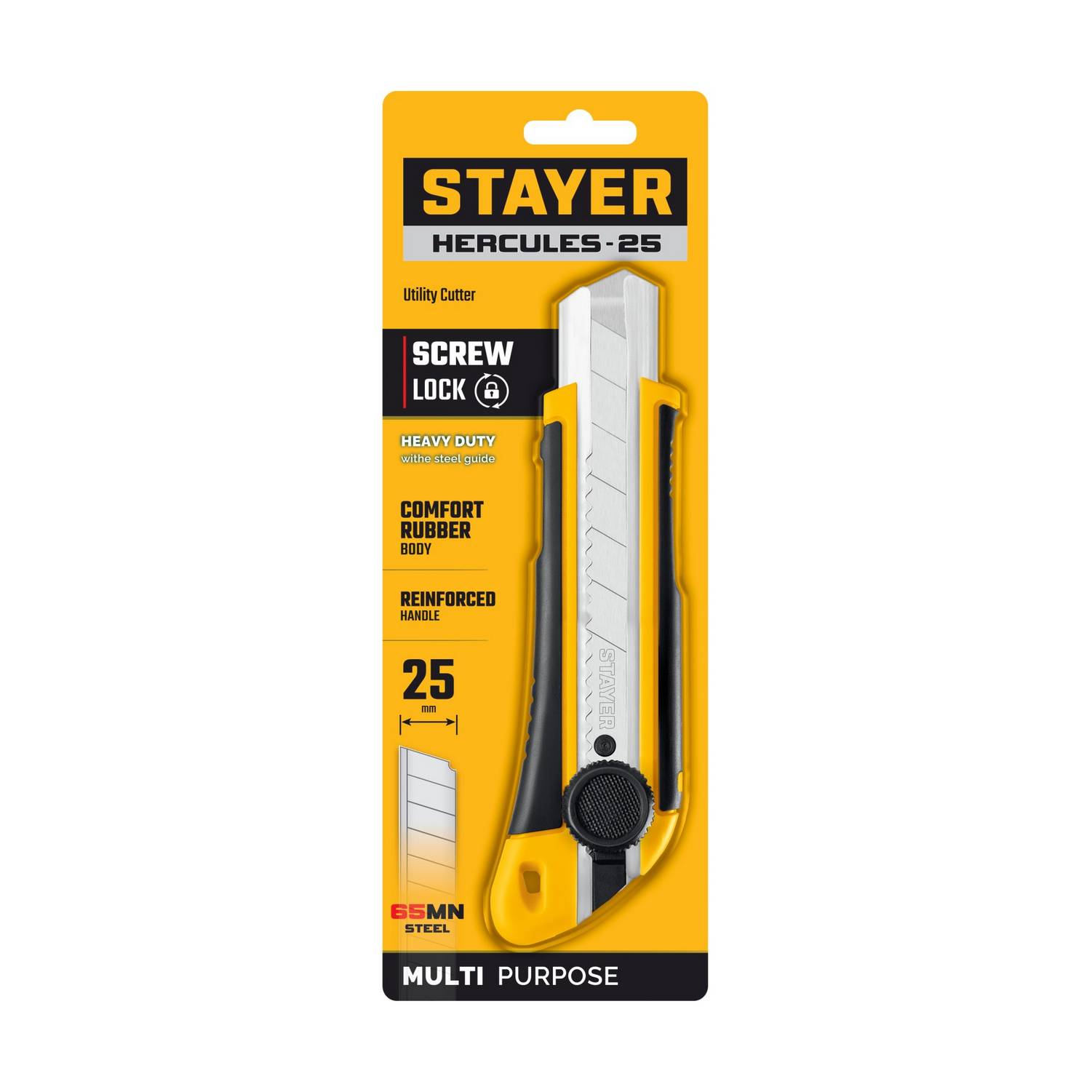 STAYER  HERCULES-25, 25 мм, нож с винтовым фиксатором  (09147)
