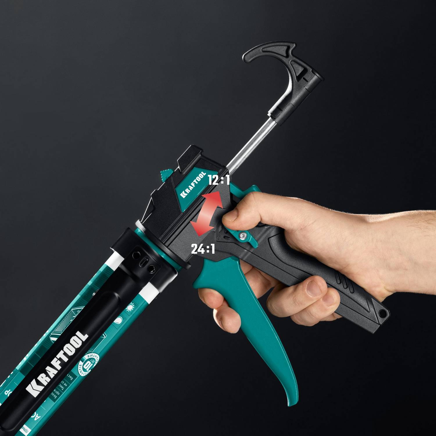 KRAFTOOL  ULTRA 310 мл, регулировка силы давления, вариативная антикапельная система, усиленный cкелетный поворотный пистолет для герметика  (06679)