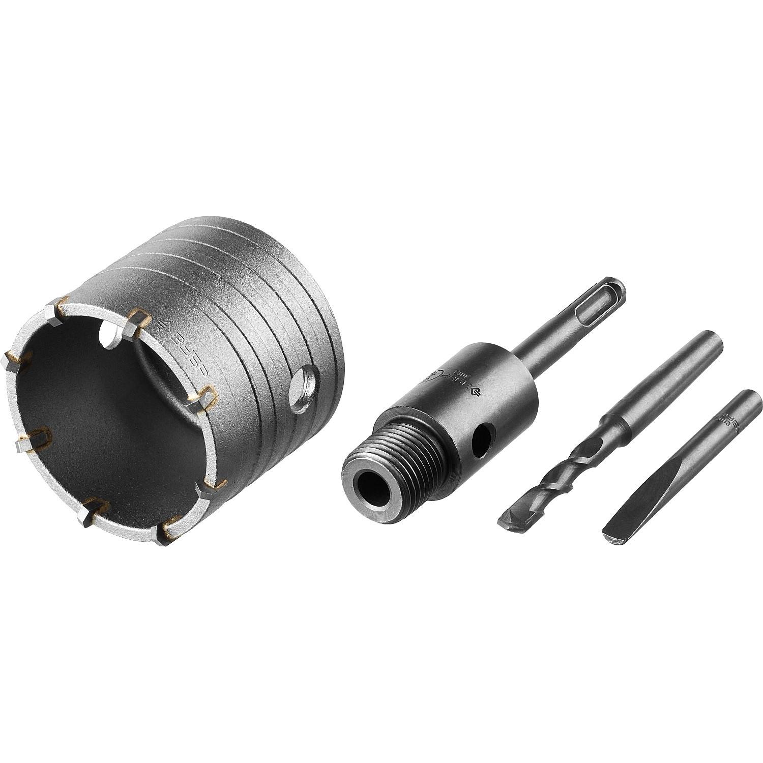 Коронка ЗУБР буровая, коническая посадка центрирующего сверла, SDS-Plus хвостовик, в сборе, 68мм {2918-68_z01}