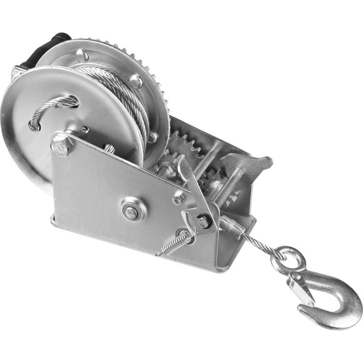 Лебедка ручная барабанная ЗУБР "Профессионал", тяговая, тросовая, 1,1т, 8м {43113-1.1_z01}