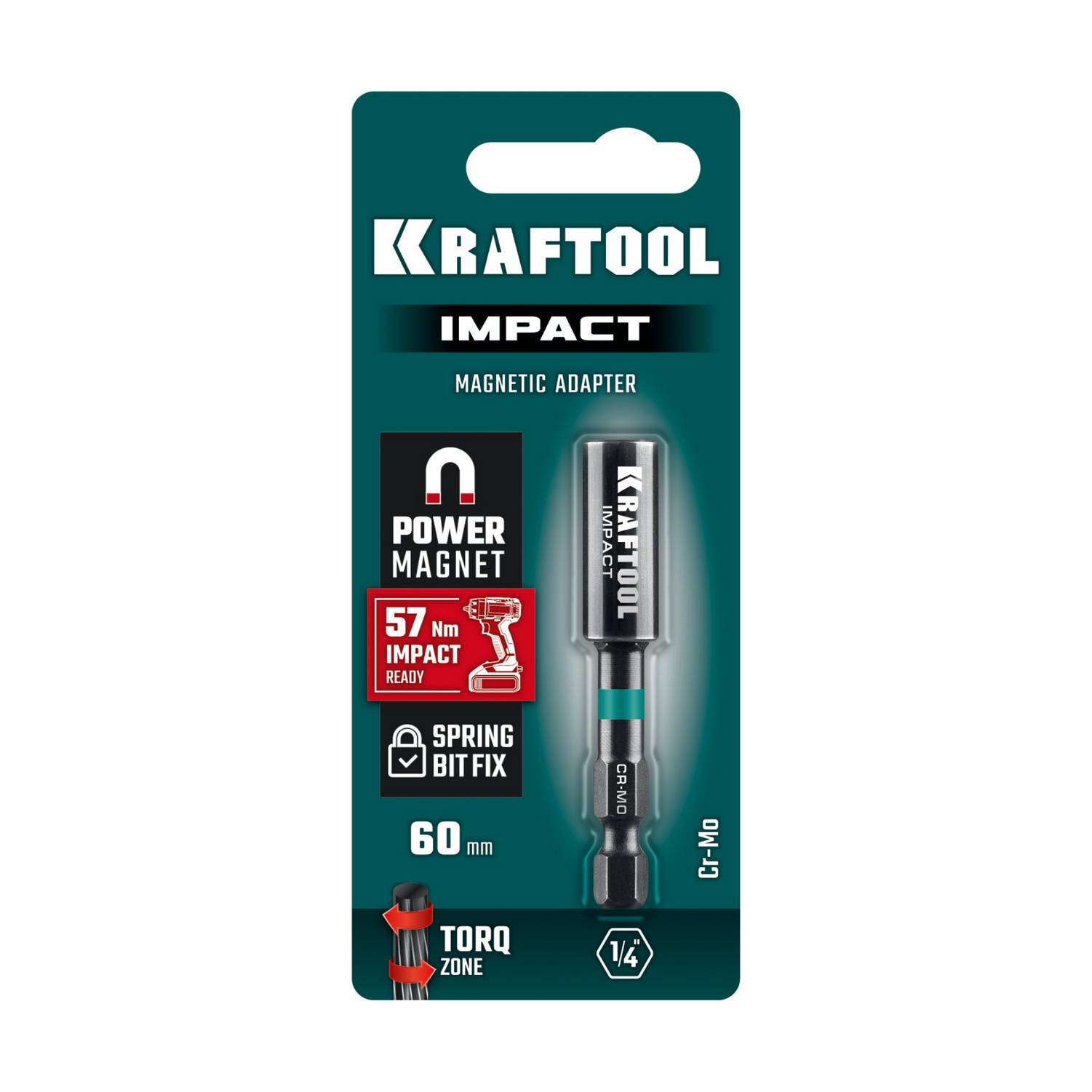 KRAFTOOL  IMPACT, 60 мм, торсионный адаптер для ударных шуруповертов  (26789)