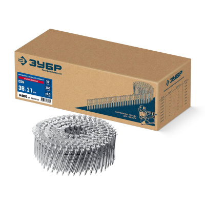 ЗУБР  CSN 38 х 2.1 мм, барабанные гвозди для сайдинга оцинкованные, 14000 шт {305386-38}