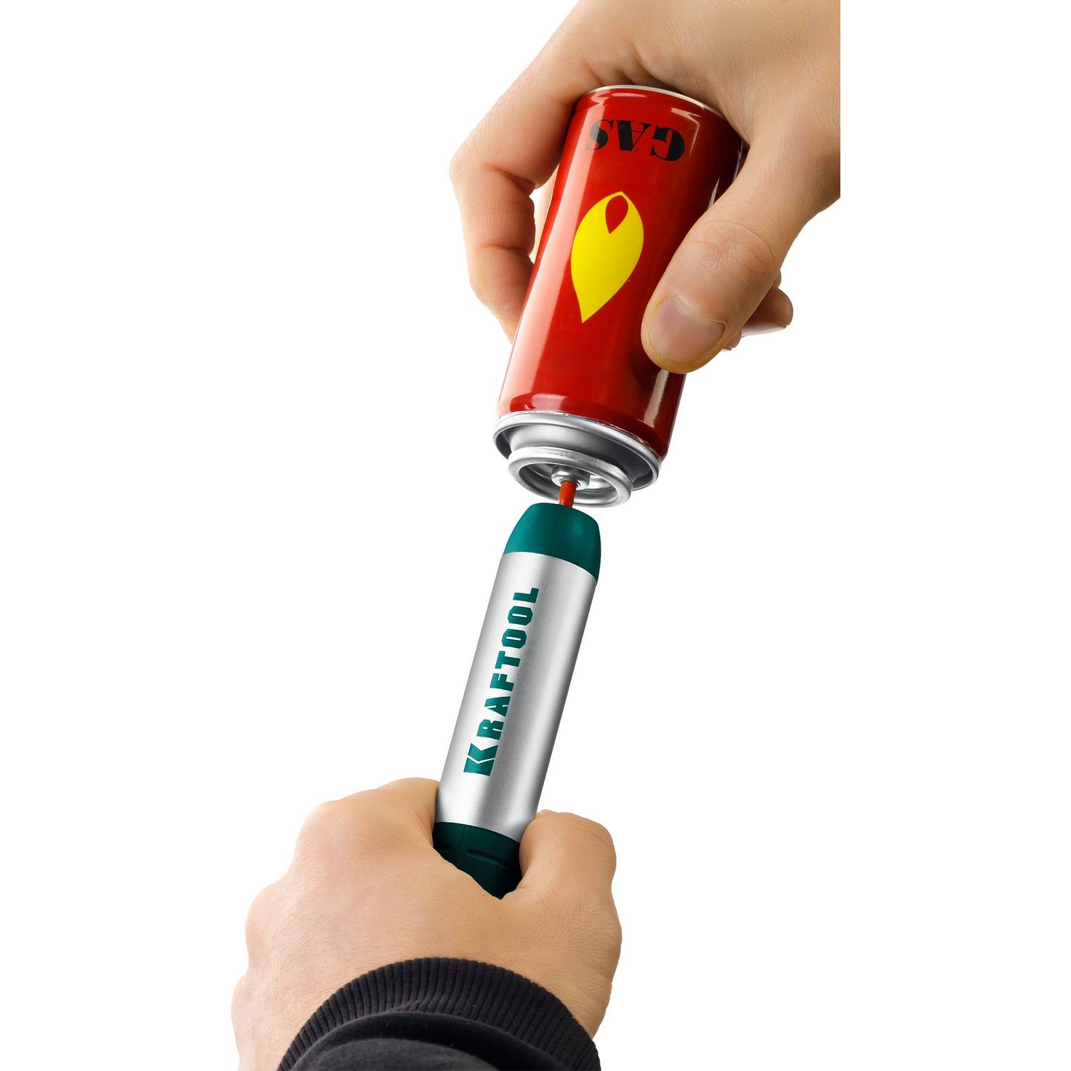 KRAFTOOL  SolderGas, 120 K, 30 - 120 Вт, 1300°С, горелка, фен, пьезоподжиг, набор 10 в 1, газовый паяльник (55503-H10)