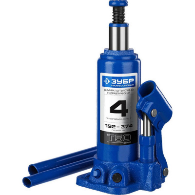 ЗУБР 4т, 192-374мм домкрат бутылочный гидравлический, Профессионал {43060-4_z01}