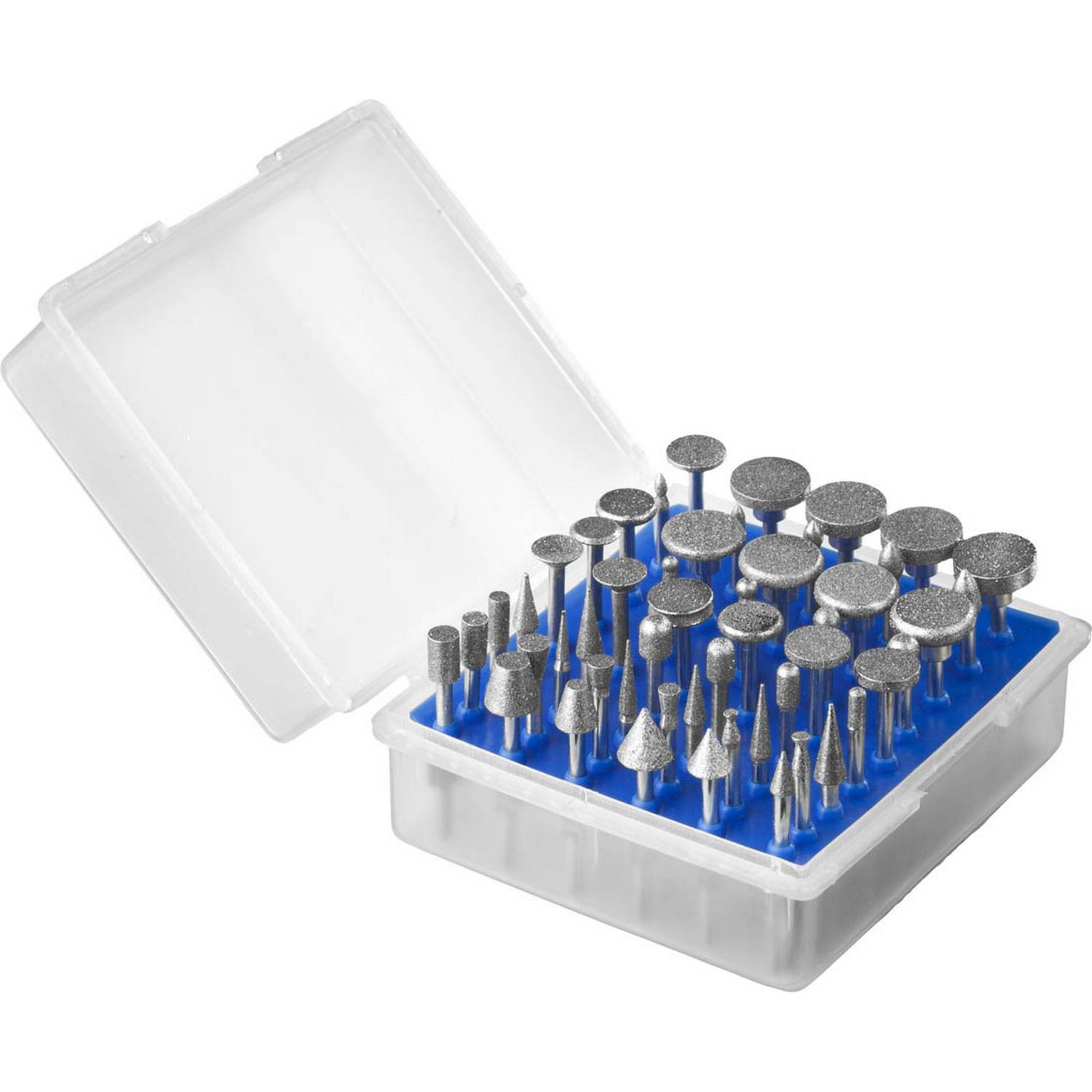 ЗУБР  50 шт, хвостовик d 3 мм, Р 180, набор алмазных мини-насадок для гравера, Профессионал (33383-H50)