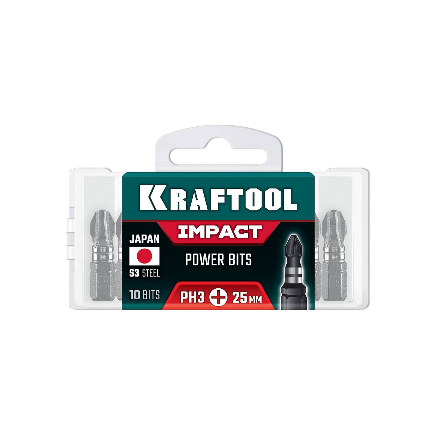 KRAFTOOL  Impact PH 3, 25 мм, 10 шт, ударные биты {26191-3-25-S10}