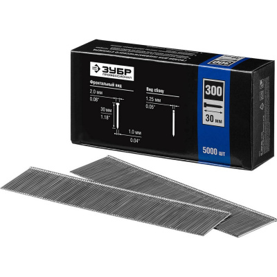 ЗУБР 30 мм гвозди для нейлера тип 300, 5000 шт {31830-30}