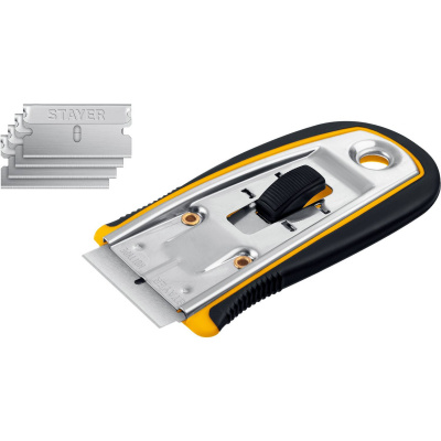 STAYER  40 мм, 5 доп. лезвий, скребок с выдвижным лезвием  {08537}