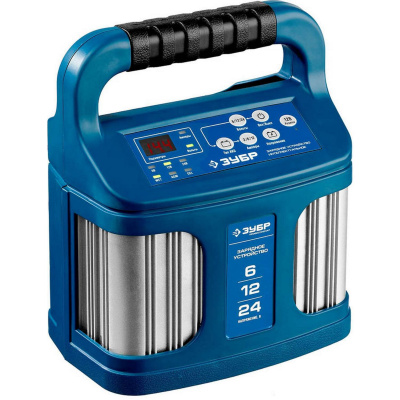 ЗУБР  ЗУ-240, 6/12/24 В, 2-12 А, розетка 12 В, интеллектуальное зарядное устройство для аккумуляторов, Профессионал (59305)