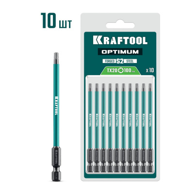 KRAFTOOL  OPTIMUM TX 20, 100 мм, 10 шт, биты {26126-20-100-S10}