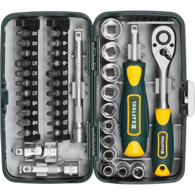KRAFTOOL UNIVERSAL-38 универсальный набор инструмента 1/4" 38 предм. {27970-H38}