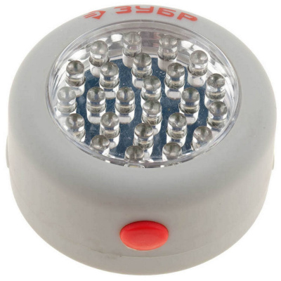 Фонарь светодиодный ЗУБР, 24 LED, магнит, крючок для подвеса, 3ААА {61812}