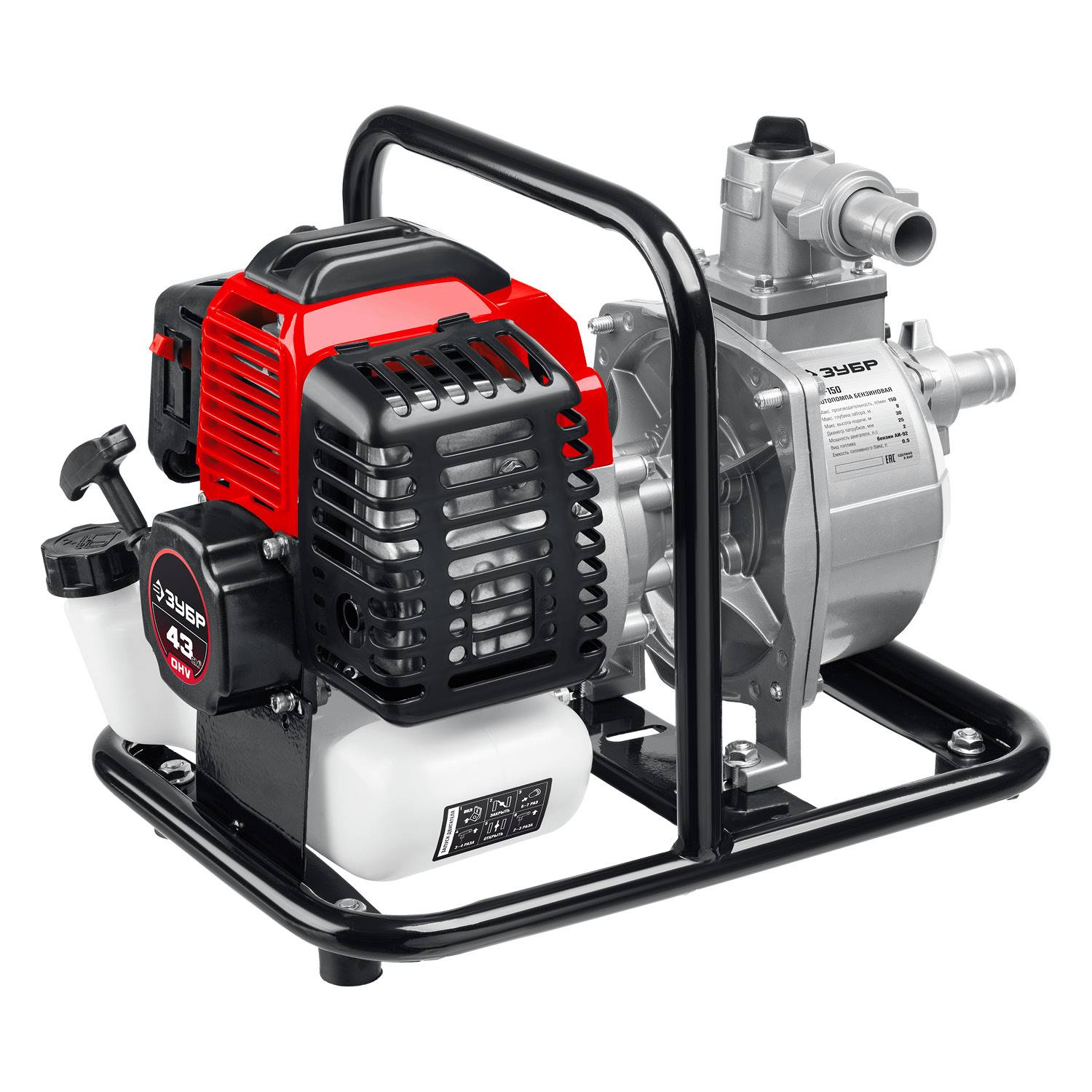 Мотопомпа бензиновая ЗУБР МП-150, 150 л/мин {МП-150}