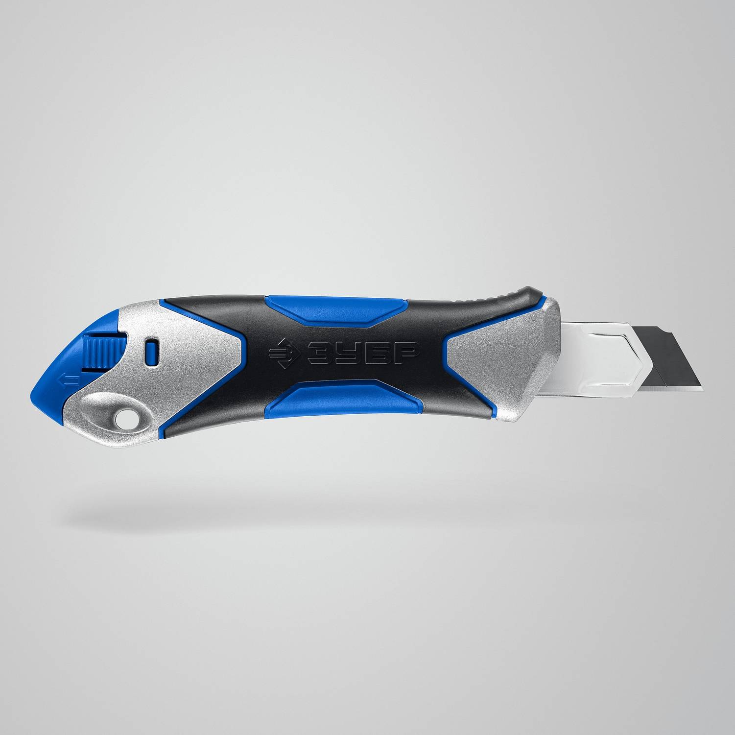 ЗУБР  Титан-В, 18 мм, металлический обрезиненный нож с винтовым фиксатором, Профессионал  (09174)