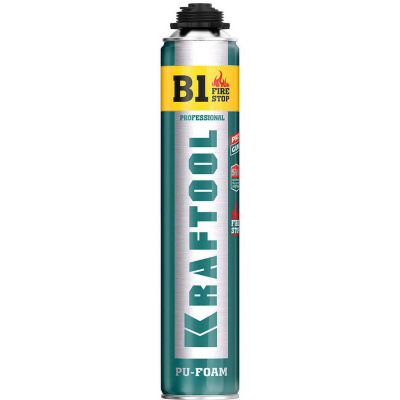KRAFTOOL  FIRE STOP B1, 750 мл, пистолетная, огнестойкая, не залипающий клапан, 240°С, SVS, выход до 45 л, монтажная пена (41186)