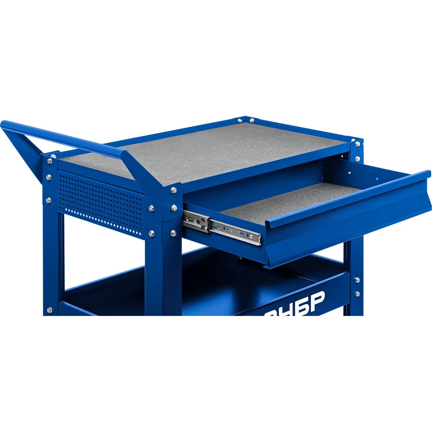 ЗУБР  820 х 405 х 955 мм, инструментальная тележка с выдвижным ящиком + 2 полки, Профессионал (38914)