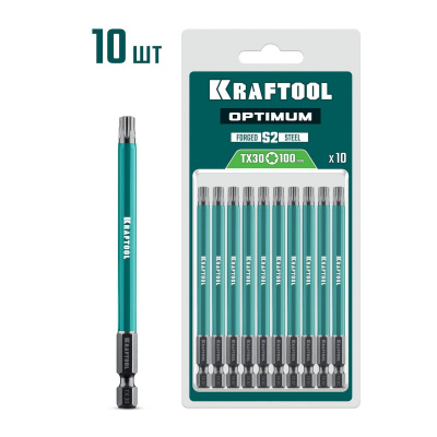 KRAFTOOL  OPTIMUM TX 30, 100 мм, 10 шт, биты {26126-30-100-S10}