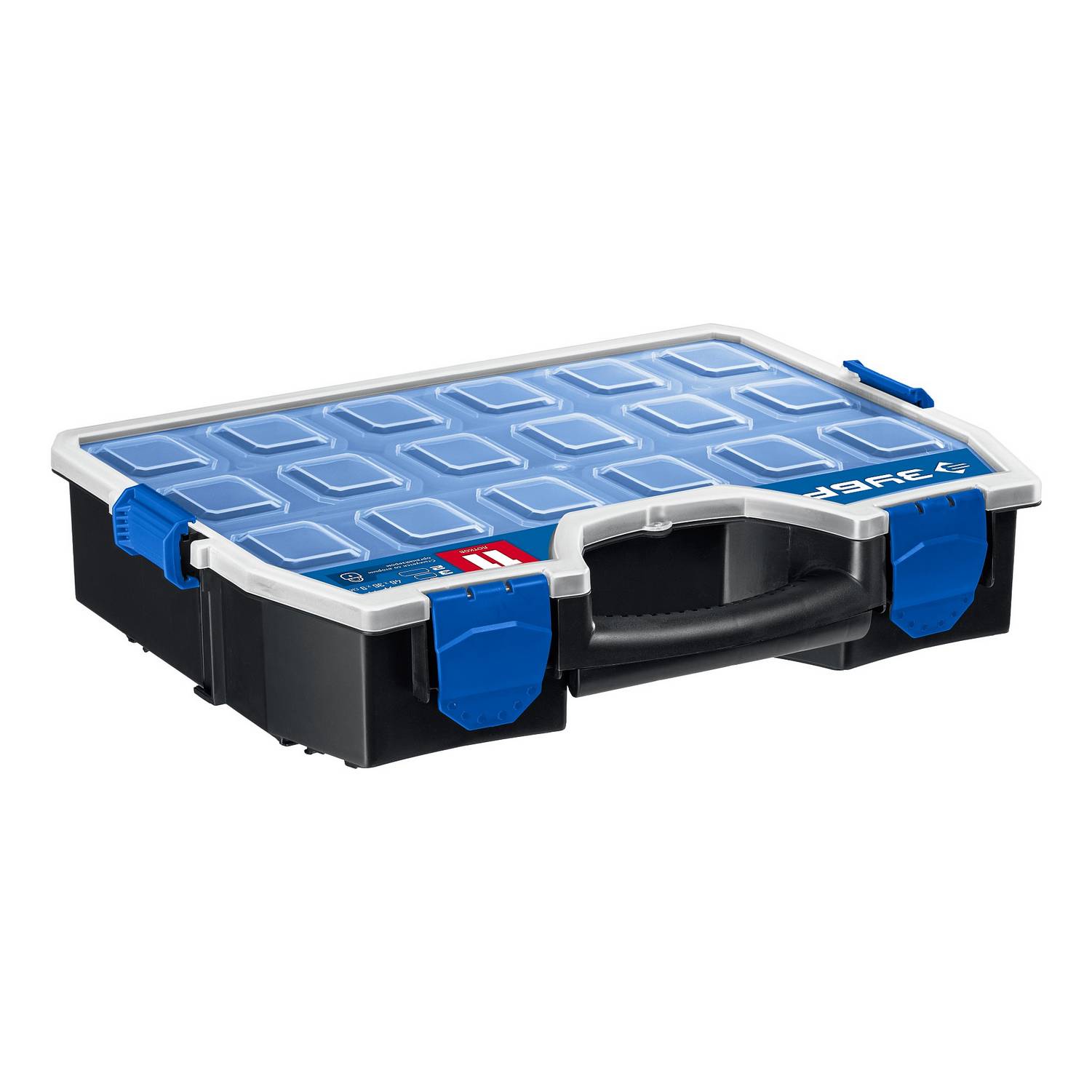 ЗУБР  АМУР-11, 462 х 365 х 92 мм, Пластиковый органайзер со съемными лотками  {38042-11}