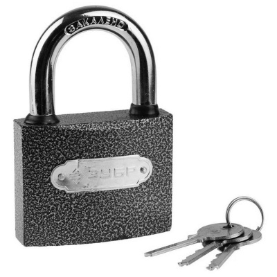 Замок ЗУБР "Мастер" навесной, металлический корпус, закаленная дужка, 75мм {3712-75}