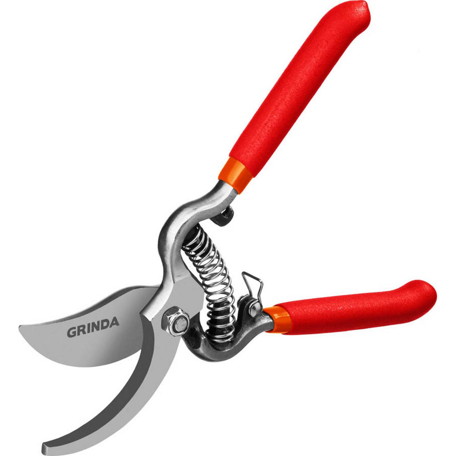 GRINDA  G-3, 200 мм, высокоуглеродистая сталь, цельнокованый, покрытие ПВХ, плоскостной секатор (423103)