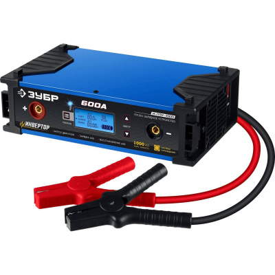 ЗУБР И-ПЗУ-1000 инверторное пуско-зарядное устройство: 12/24 В, 600А, 5-80А. {59325}