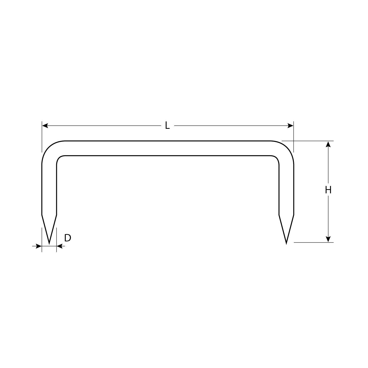 Скоба строительная кованая, 350 х 70 х 8мм, 100 шт, ЗУБР {311165-350-70}