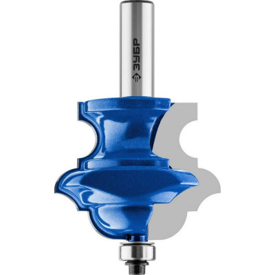 ЗУБР 57x47,6мм, хвостовик 12мм, фреза кромочная фигурная №6(многопрофильная) {28717-57}