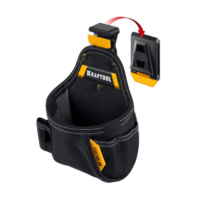 KRAFTOOL  KP-5 с быстросъёмным креплением FastClip, 5 карманов и петель, 150 х 190 мм, поясная сумка {38778}