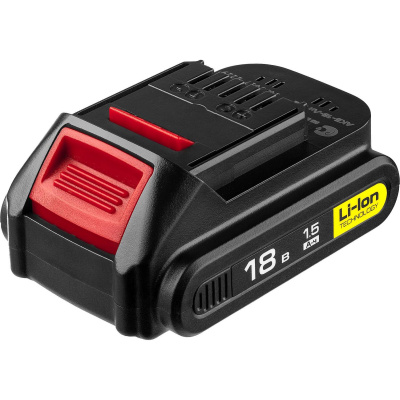 Аккумуляторная батарея 18 В, Li-Ion, 1.5 Ач, ЗУБР {АКБ-18-Ли 15М2}