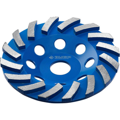 Сегментная алмазная чашка ЗУБР Турбо d 125 мм, Профессионал {33370-125_z01}