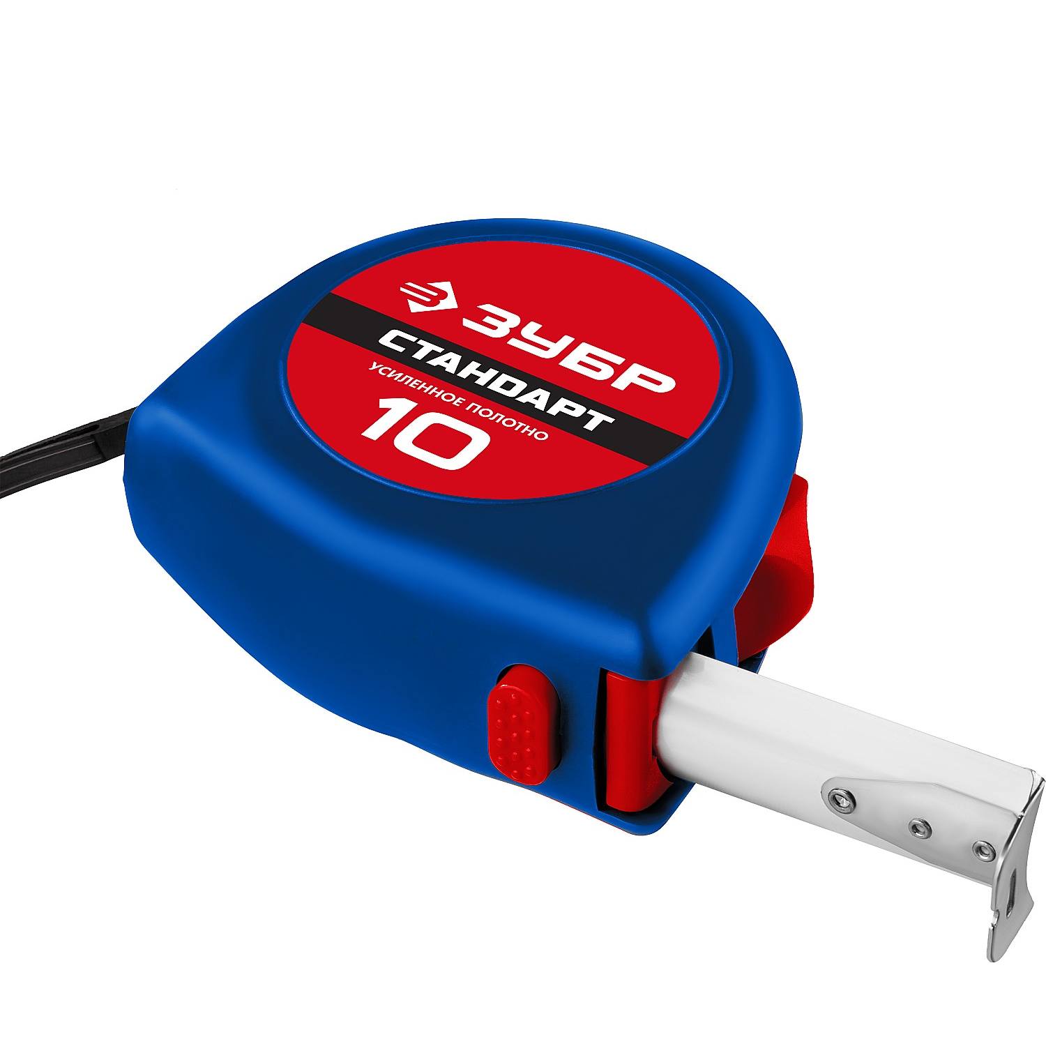 ЗУБР СТАНДАРТ 10м / 25мм рулетка с ударостойким корпусом (ABS) и противоскользящим покрытием {34016-10}