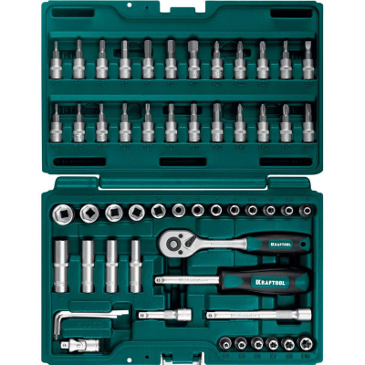 KRAFTOOL  X-Drive, 57 предм. (1/4"), Универсальный набор инструмента  {27885-H57}
