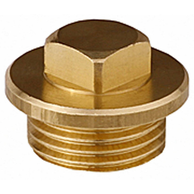 Заглушка GENERAL FITTINGS, 6-ти гранная головка с прижимной шайбой, никелированная латунь, наружная резьба, 1/2"