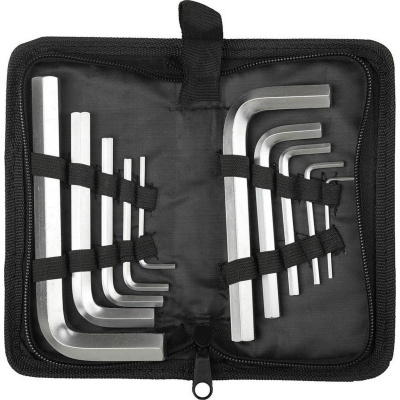 Набор STAYER Ключи "MASTER" имбусовые короткие, Cr-V, сатинированное покрытие, чехол, HEX 2-14мм, 10 пред