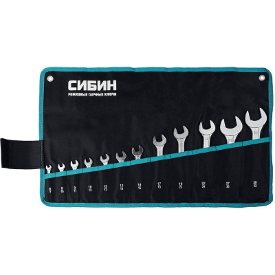 Набор рожковых гаечных ключей 12 шт, 6 - 32 мм, СИБИН {27013-H12}