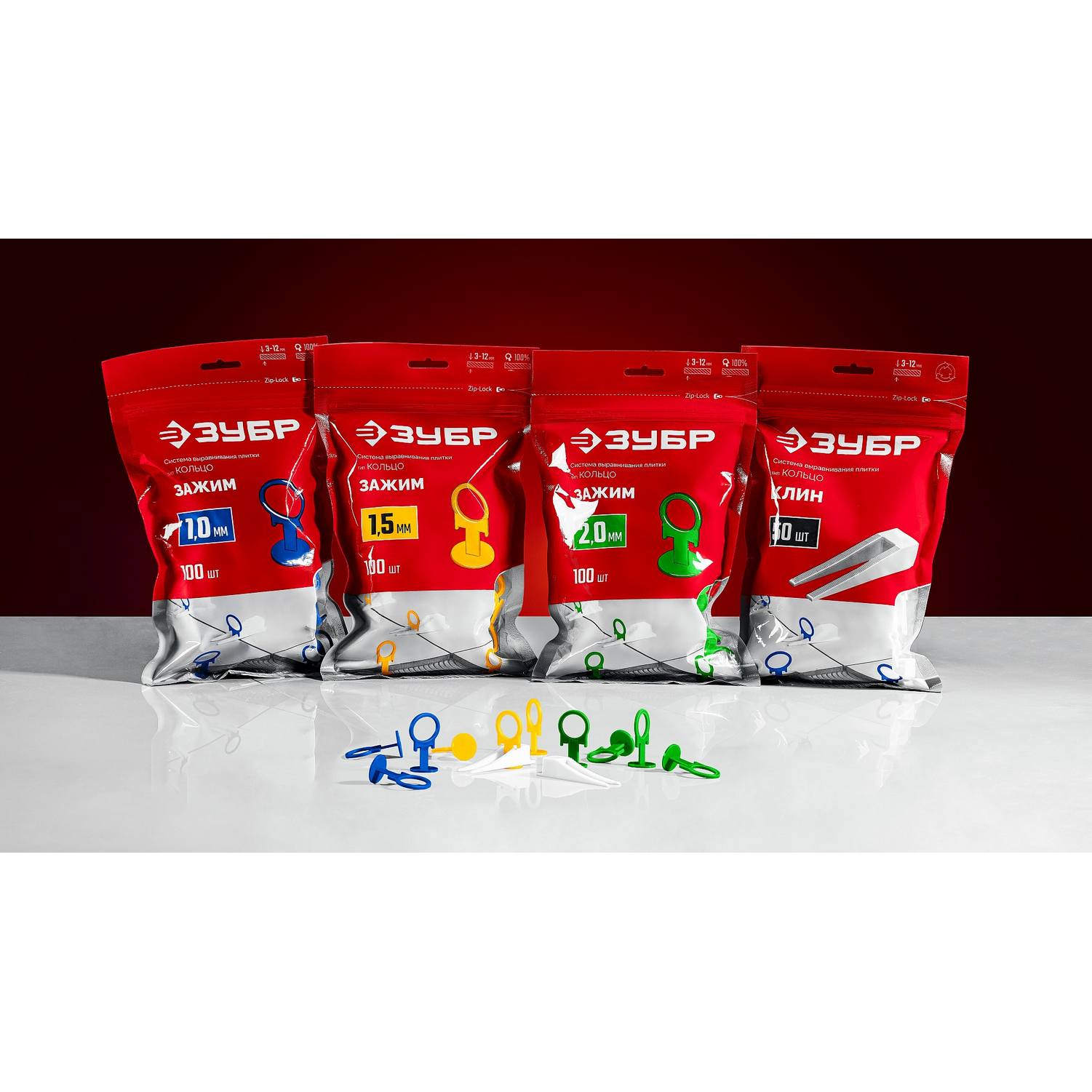 ЗУБР  СВП КОЛЬЦО, 2,0 мм, зажим, 500 шт, система выравнивания плитки {33862-500}