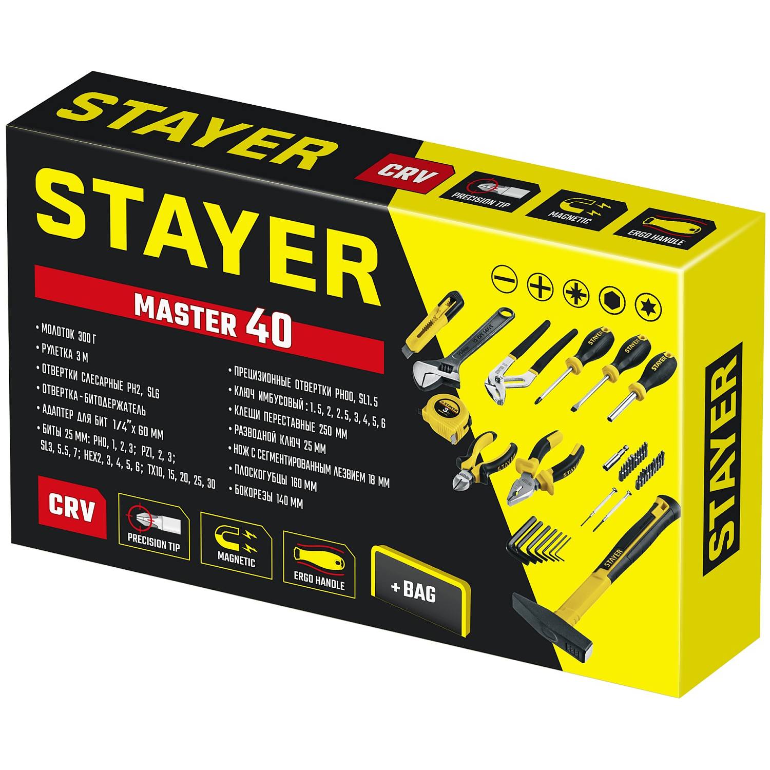 STAYER Master-40 универсальный набор инструмента для дома 40 предм. {22052-H40}